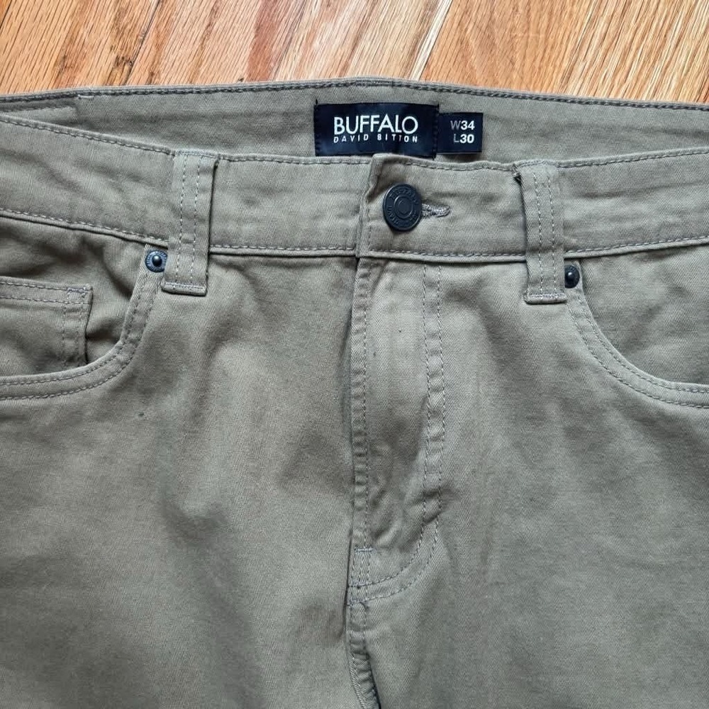 Buffalo David Bitton Men's Gray Stretch Jeans W34 L30 Straight Leg - Picture 2 of 16